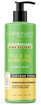 Lorenzo - Shampoing Éclat Figue de Barbarie - Brillance & Vitalité - Sans Sulfate, Paraben, Silicone, Colorant - 500ml