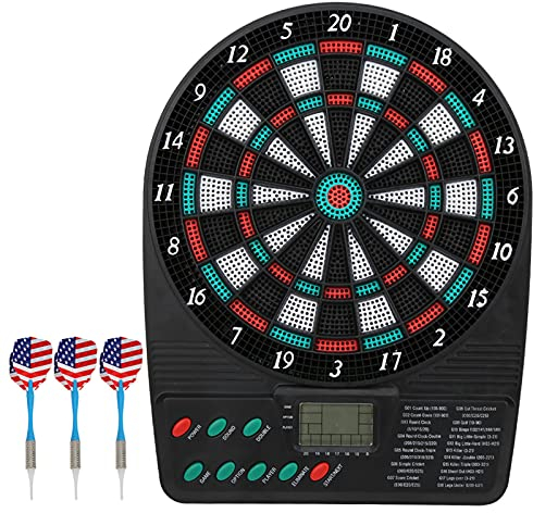 Oumefar Elektronische Dartscheibe, Wunderbares LCD-Scoring-Display, Dart-Zubehör, Soft-Dartscheibe für die Familie