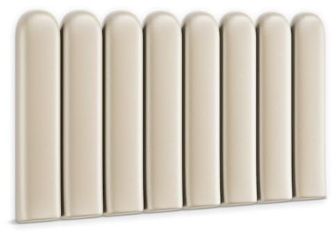 Muralo Wandkissen Gepolstert, Kunstleder, Wandpolster - 30x80 cm, Creme | Wandpaneel, ideal als Bettkopfteil oder Lendenkissen - für Schlafzimmer und Wohnzimmer, einfache Anbringung mit Montagekleber