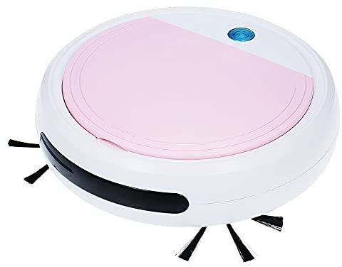 ERNZI Aspiradora robótica UV Robot de fregado de Pisos, máquina barredora de Pisos, aspiradora eléctrica anticaída, captador de Polvo, Limpia Pisos Duros a alfombras de Pelo Medio,Rosado