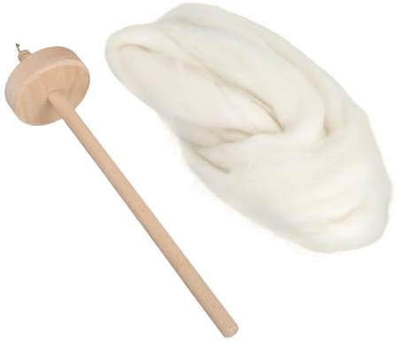Drop Spindle Top Whorl Yarn Spinner, Drop Spindle Yarn Handspindel Holzwebspindel Whirl Yarn Spin Tool mit Wolloberteil für Anfänger für Nähzubehör