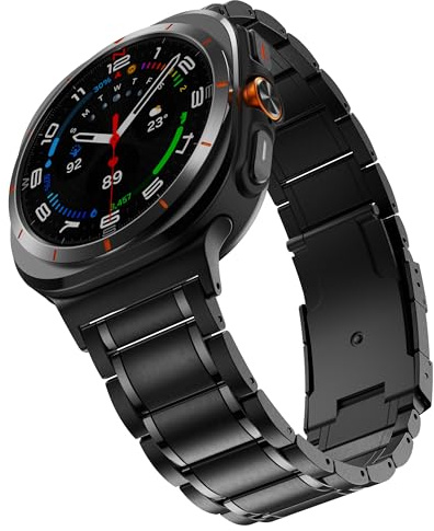 BAIHUIAM Titanband kompatibla med Galaxy Watch Ultra 47 mm band för män kvinnor, massivt titan metallband affärsrem armband för Galaxy Watch 7 Ultra 47 mm, 47mm, Titan, /