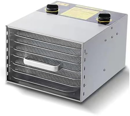 Food Dehydrator Stainless Steel, 10 Trays, 24-Hour Timer, Adjustable Temperature 30-90°C, Fruit Vegetable Meat Mushroom Dryer 425W
