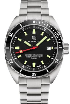 2 elements Krypton Titaniumfish Swiss Automatic Diver Titan Automatik Uhr