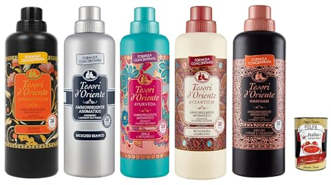 Italian Gourmet Tesori Italian Gourmet ammorbidente Duftsorten Weichspüler | Japanese Rituals, Muschio Bianco, Ayurveda, Byzantium, Hammam; concentrato e langanhaltend aromatisch, + Kostenlos Polpa 400g