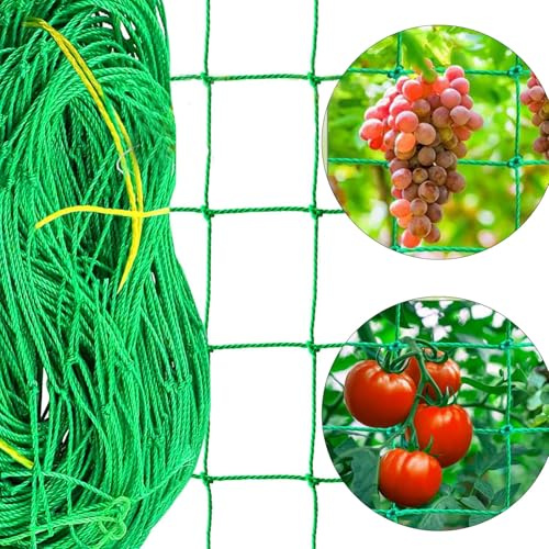 LUMOOM Treillis Solide pour Concombres, Tomates Et Plantes Grimpantes, Grillage de Jardin Renforcé avec Mailles de 10cm, Support de Guidage pour Serre, Jardin et Terrasse (1.8x3.6m)
