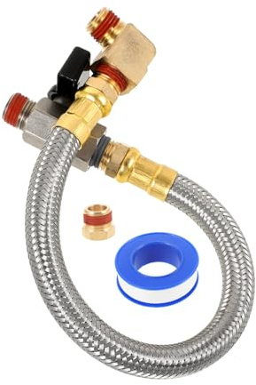 NUOBESTY 1/4 Npt Brass Quick Connect Ball Valve Set for Air Compressor Drain, Extended Tank Drain Assembly Kit Male Thread, Air Compressor Accessories for Efficient Condensate Removal
