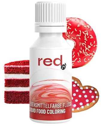 Lime & Joy Rot Lebensmittelfarbe flüssig (30 ml) – Lebensmittelfarben für Backen, Fondant, Schokolade, Getränke, Torten & Ostereier Farbe – Essbare Lebensmittel Farben, Vegan & intensiv