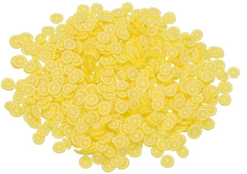 sourcing map Fake Sprinkles, 30G Yellow Lemon Resin Faux Sprinkles Polymer Clay Slices for Nail Art DIY Crafts Phone Case Shaker Card Filler, Yellow