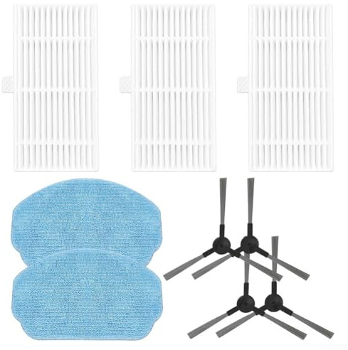 Juego de piezas de repuesto para robot aspirador VCR04W, filtros de polvo efectivos y trapos de trapeador (juego de 1)