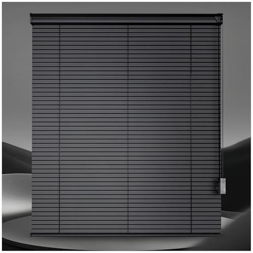 Estores Venecianas de Aluminio para Interiores | Persianas de Láminas Horizontales con Diseño en L y 55 Láminas por Metro | Cortinas para Ventanas de Oficina, Dormitorio o Salón(White)