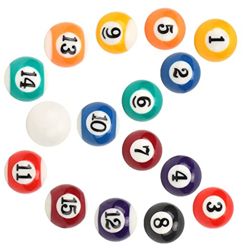 Pssopp Freizeitball, Mini Billard Ball Set für Billardtischspiel, Umweltfreundliches Harzmaterial, Reibungslose Rolling-Leistung, Komplettes Set, Tragbar und Bequem, Ideal für Spielzimmer,