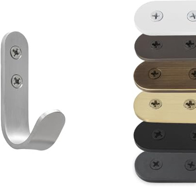 EVI Herrajes | Toallero de gancho | Colgador de pared de acero inoxidable | Atornillado | Para colgar ropa, toallas o accesorios | Mod. 183CTAM