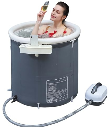 GAOCUNBING Alfombrilla de masaje inflable para bañera, alfombrilla de baño de masaje de surf en casa, bañera de masaje plegable, jacuzzi para máquina de baño con control remoto y bomba de aire, 75 x
