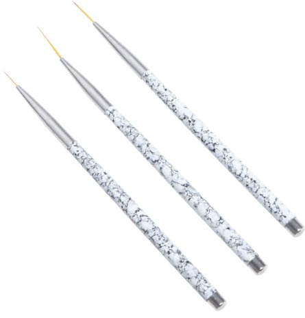 Tofficu Ensemble 3 Pinceaux à Ongles Nylon 11/15/20 Mm Stylo pour Nail Art Précision Outils Manucure Professionnel et Personnel Matériel Onglerie Design Décorations Ongles