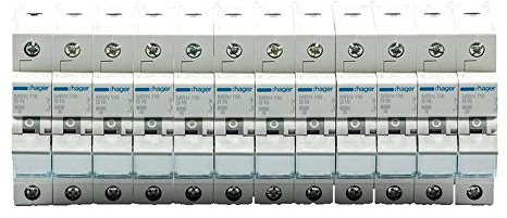 12x Hager (MBN.116) LS-Schalter 1 polig 6kA B-16A 1 Modul
