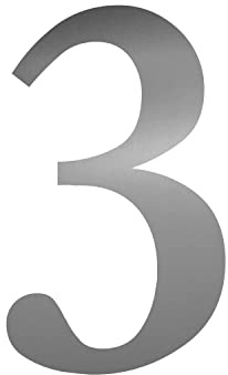 iSecur Chiffre 3 autocollant argent 10 cm - kfz4793 | Numéro maison résistant aux intempéries pour extérieur boîte aux lettres et porte