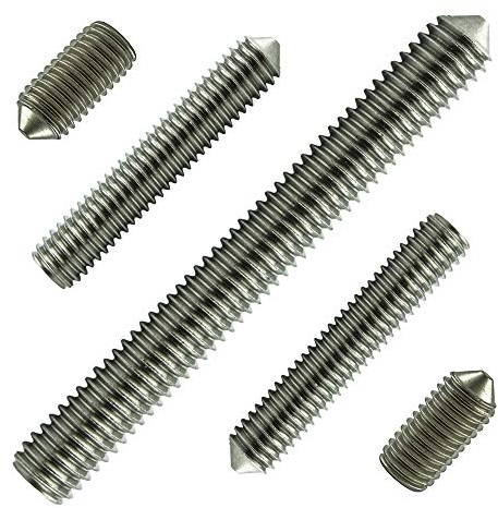 M12x40 mm (30 Stück) Madenschrauben - Edelstahl VA A2 V2A - Gewindestift mit Innensechskant und Spitze - DIN 914 - ISO 4027 | AGBERG