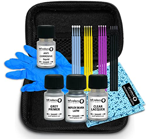 SD COLORS Ausbesserungslack-Set Care Reflex Silver LA7W, kompatibel mit VW / Audi Small Edition Set