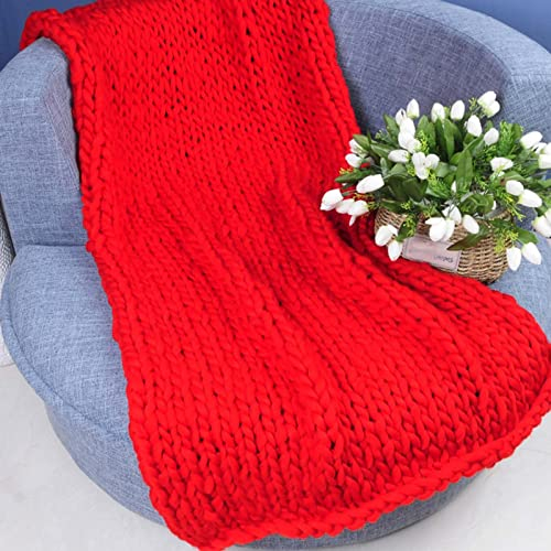 RGRE Grob Decke Gestrickte Kuscheldecke 200x200cm, Decke Handgefertigtes Chunky Gestrickte Wolldecke, Strickdecke, Gemütliche Modische Elegante Decke, Babydecke Wolle Garn