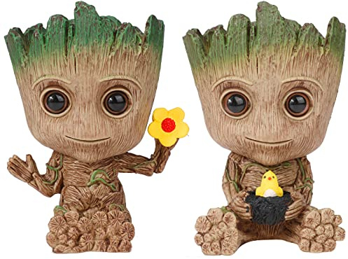 Groot Blumentopf,Innovative Action Figur für Pflanzen & Stifthalter Deko Figur Pflanzen Garten Balkon Aquarium Stifte aus dem Filmklassiker Fanartikel Geschenk
