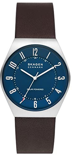 Skagen Herren Solar/3 Hand Uhr mit Armband GRENEN SOLAR POWERED SKW6838, Silber