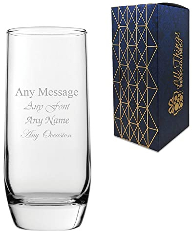 Personalised Engraved Bolero Beer Glass 11.25oz/332ml, Any Message, for Any Occasion Such as Birthdays, Weddings, Christmas, Easter, Graduation, Engraved in The UK