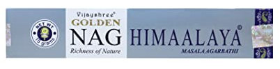 Bastoncini di incenso Golden Nag Himalaya - Realizzati a mano in India - 15g (10-12 Bastoncini) per yoga e profumazione della casa