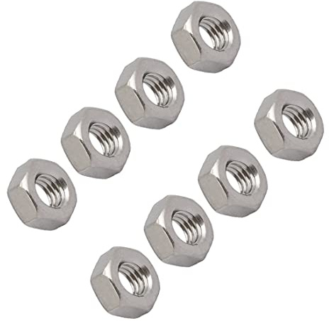 PATIKIL 8 Stück M6 x 1 mm Sechskantmuttern mit Linksgewinde silberfarben