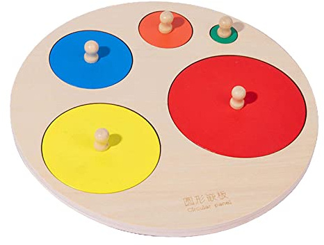 predolo Holzform Puzzles, Frühlern Matching Spiel, Geometrisches Form Match Greifbrett, für Spielaktivitäten, Unterricht, Früherziehung, RUNDEN