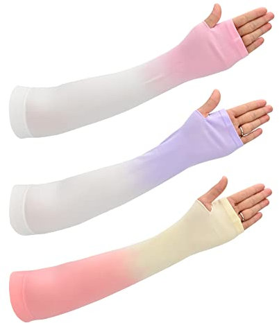 3 Paia Manicotti Braccio Protezione UV Raffreddamento Manicotti Braccio Gradiente Protezione Solare Estiva Copri Braccio per Uomo Donna Copri Tatuaggio Unisex per Sport Aperta Ciclismo Guida Corsa (B)