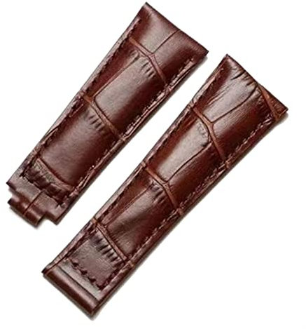 GANYUU Echtes Lederarmband für Rolex Water Ghost Daytona Yacht Logtype grünes Lederarmband 20 mm Schmetterlingsschnalle Uhrenarmband, 20 mm, Achat