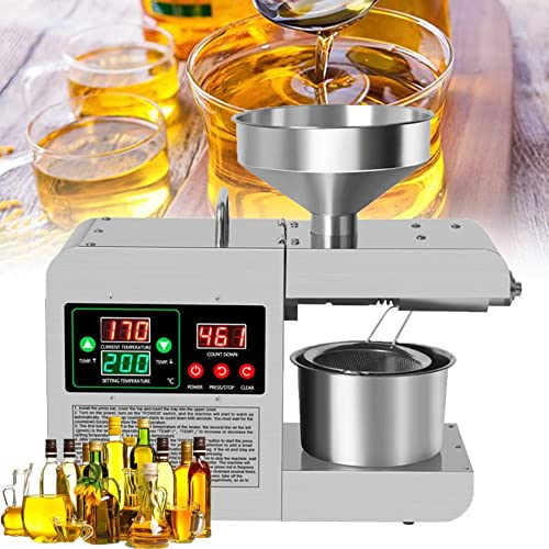 XDLYWUZIQ 820w Kalt-heißpress-saatöl-extraktor, Elektrische Ölpresse, 40-240 ℃ Temperatur Einstellbar, Automatischer Bio-Öl-Hersteller, Intelligente Ölmühle Für Gewerbliche Wohnküche