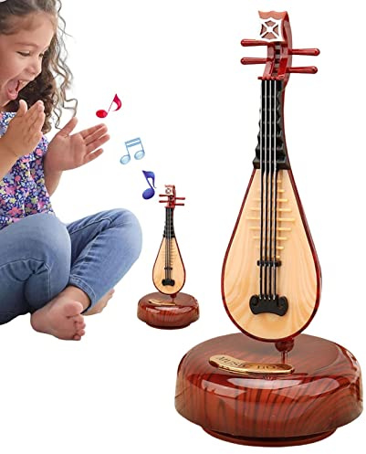 JINGAN musica Strumenti musicali | Modello violino in Miniatura per Artigianato Strumenti rotanti, Scatola Creativa Che non Richiede batteria per Decorazioni Ufficio | Artigianato Strumenti rotanti, Scatola Creativa Che non Richiede batteria per Decorazioni Ufficio