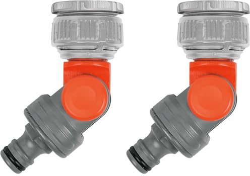 Gardena Winkelhahnstück: Anschluss für 26,5 mm (G 3/4 Zoll)-Wasserhahn mit 33,3 mm (G 1 Zoll)-Gewinde & 21 mm (G 1/2 Zoll)-Wasserhahn mit 26,5 mm (G 3/4 Zoll) Gewinde (2999-20) (Packung mit 2)