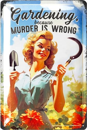 LANOLU Vintage-Blechschild – Bauernhaus-Metallschild, lustiges Schild für Garten, Wand, Veranda, Terrasse, 30,5 x 20,3 cm