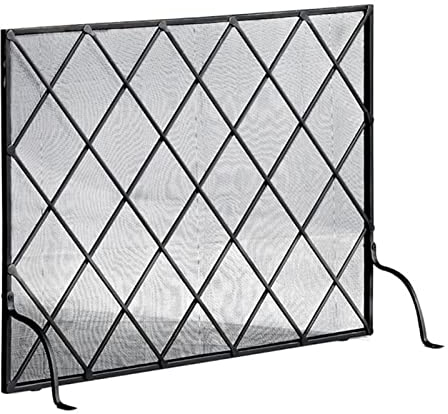 GTPBAO Salvachispas Chimenea Cortina Negra para Estufa De Leña, 96×72cm, Protector De Pantalla para Chimenea De Malla De Hierro Forjado para Fogatas/Horno De Llama, Antiescaldaduras