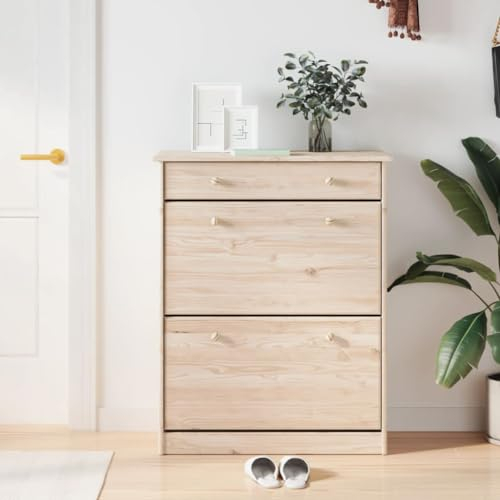 CIADAZ Schuhschrank ALTA 77x35x96 cm Massivholz Kiefer, Schuhbank, Shoe Rack, Schuhe Schrank, Schuhkommode, Mehrzweckschrank, Schuhregal - 353923