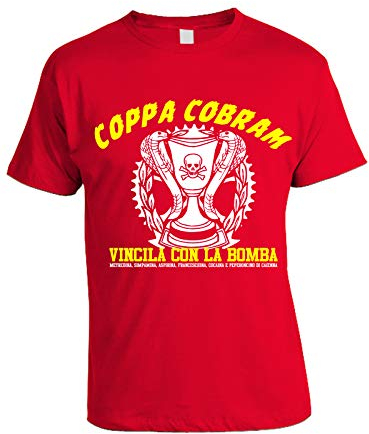 bubbleshirt T-Shirt Ragionier Ugo Coppa Cobram vincila con la Bomba - Film Cult Maglietta Manica Corta Rossa Taglia XXL