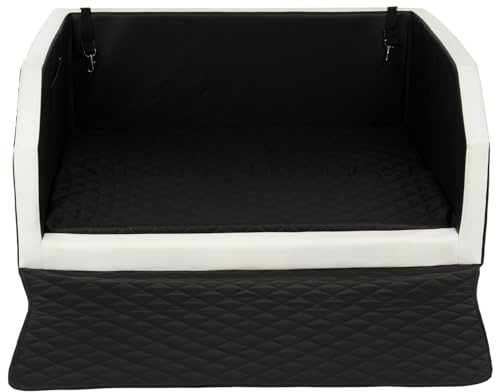 Velinda Autohundebett Reisebett Hundebett für Kofferraum Transportsystem 100x90cm (Farbe: schwarz - weiß)