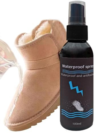 Spray impermeabile per scarpe e stivali, 100 ml, protezione per scarpe in tela antipioggia, nanoprotezione, antimacchia, impermeabile, per stivali da caccia, escursionismo, scarpe da ginnastica, Nero