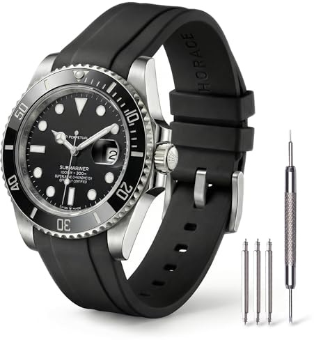 Premium Fluorubber Wristband 20mm Compatible Rolex Submariner GMT Daytona Explorer Sea Dweller Yatchmaster
