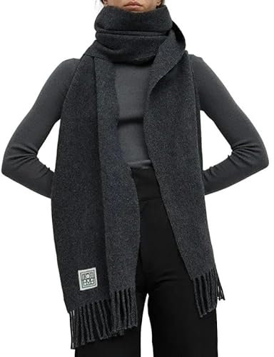 JLHSDMZ Schals, einfarbig, warm, Kaschmir-Schal, Wolle, Damen, Kaschmir-Schal, Geschenk für Damen, grau, A