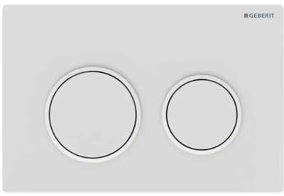 Geberit Omega20 Betätigungsplatte, für 2-Mengen-Spülung, 115.085.01.1, Farbe: Weiß matt lackiert