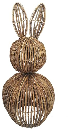 CHENRI Weidenhase Osterhase Dekoration, Handgefertigter Rattan Hase aus Weide, Braun, 50x25cm, Tischkaninchen für Home Spring Decor