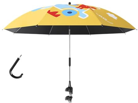 Amagogo Parapluie de Plage Parasol Parasol Universel avec Clip bébé Landau Parapluie Umbrella pour Fauteuil Roulant Golf de Plage de Plage, Jaune