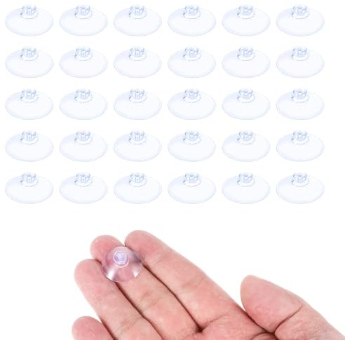 simarro 30pcs Small Suction Cup, 2cm Glass Suction Without Hooks Extra Strong Adhesive Mini Suction Holder for Home Kitchen Bathroom Wall Door Glass Window Car Shade