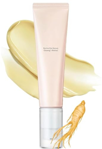 Revive Eye Serum: Ginseng + Retinal, Korean Eye Cream for Dark Circles and Puffy Eyes, Anti Wrinkle Eye Cream, Anti Aging Eye Bags Remover Revive Eye Creams for All Skin Types