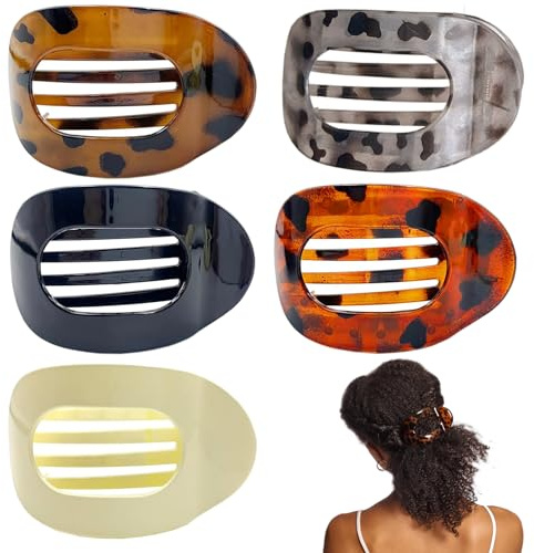 FAINCA Pince Plate Cheveux 5 Pièces Pince à Cheveux Bec De Canard | Antidérapant Grip Hair Clip Pince Cheveux Femme Klip Cheveux Pince Cheveux Femme pour Déplacements Sports Plein Air Voyages
