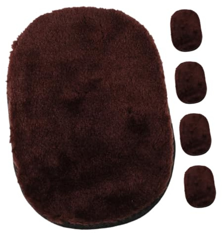 COLLBATH 5pcs Faux Wool Shoe Polishing Gloves Gentle Cleaning Mitts for Leather Care Quick Buffing and Waxing for Travel and Daily Use